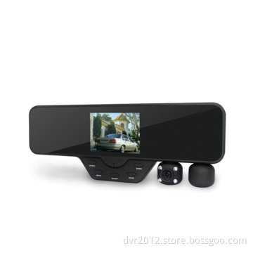 HD 1080P dual lens rearview mirror dvr camera car black box